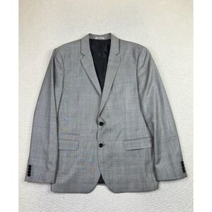 Express Photographer Blazer Mens 42R Gray Fitted Wool Blend Classic Suit Jacket
